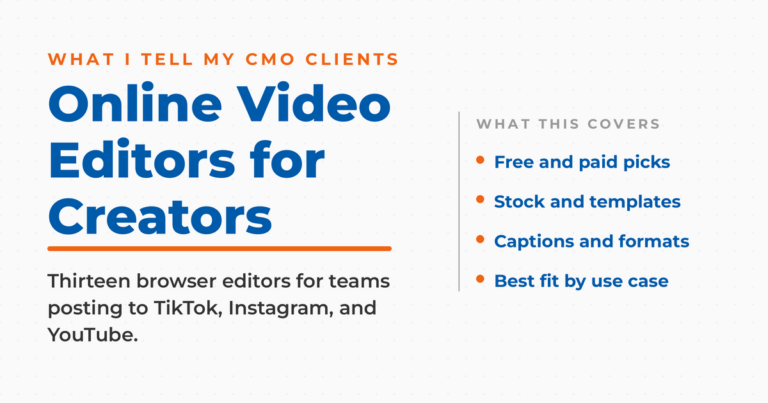 Online video editors for creators featured graphic covering free and paid picks, stock and templates, captions and formats, and best fit by use case.