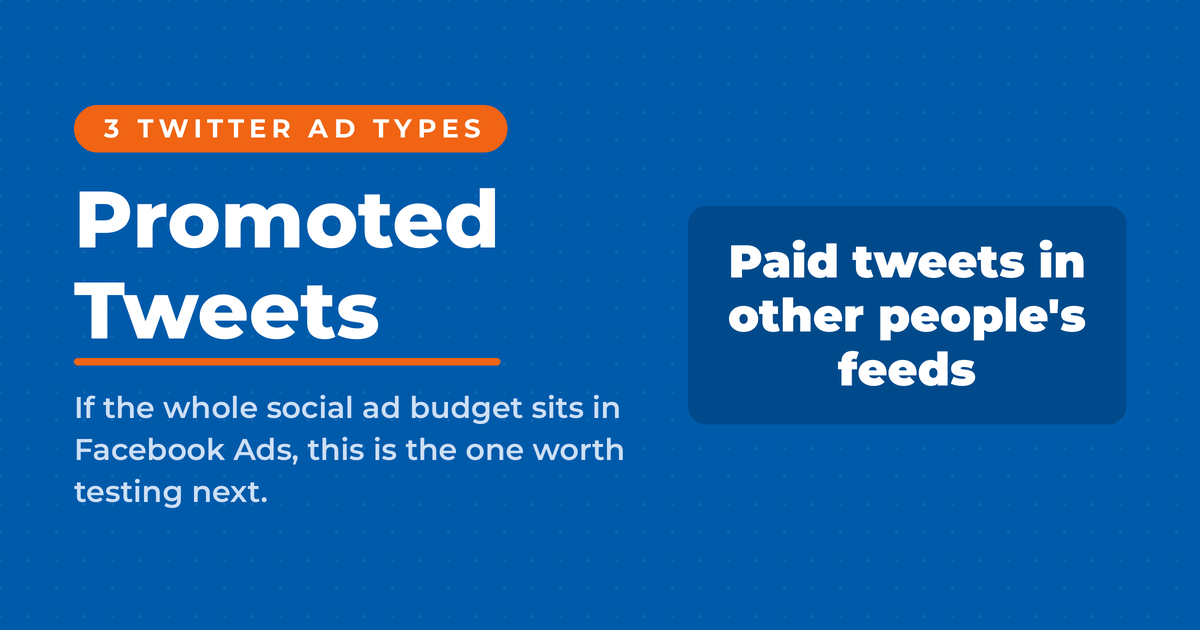 Featured card reading Promoted Tweets, with an answer panel defining them as paid tweets in other people's feeds and a note that they are one of three Twitter ad types.