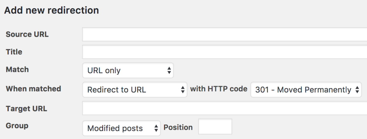 Redirection WordPress plugin