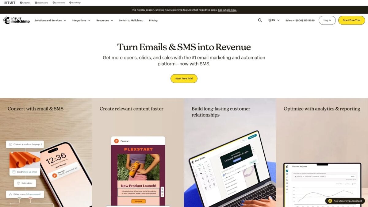 Screenshot of https://mailchimp.com