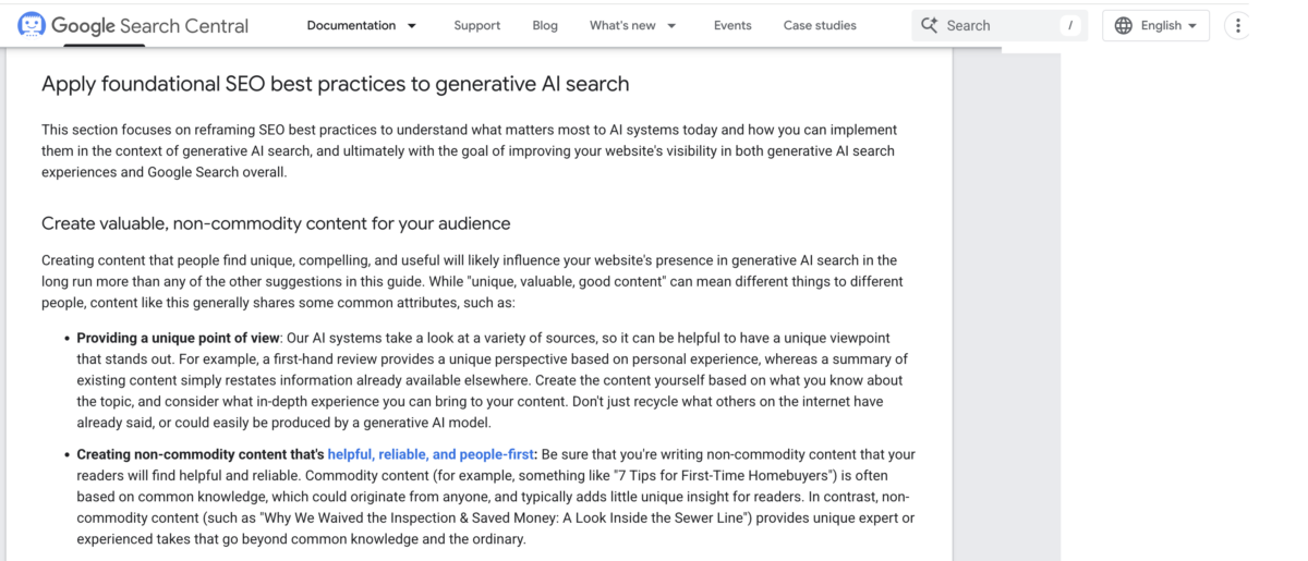 Google publishes this distinction in its own documentation rather than leaving it to be inferred. Both example titles in the second bullet are Google's, not mine. [Source]