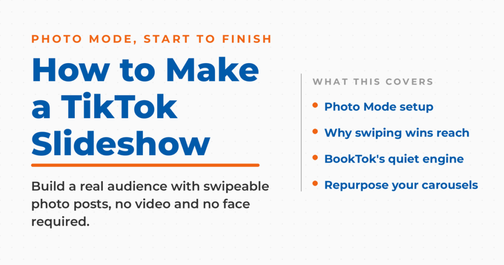 How to make a TikTok slideshow with Photo Mode: a faceless, no-video guide for camera-shy creators.
