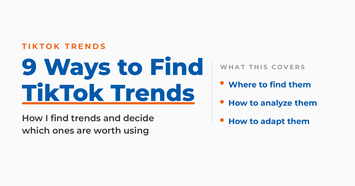 Title card for Neal Schaffer's guide to finding TikTok trends: 9 ways to find them, covering where to look, how to judge fit, and when to jump on a trend.