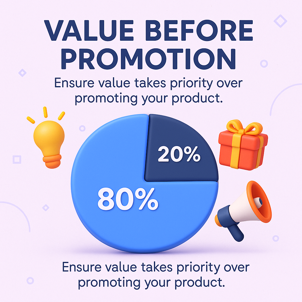Pie chart showing the 80/20 content rule: 80% value-driven content and 20% promotional content for X Communities